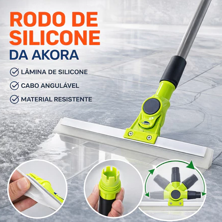 Rodo de Silicone Vassoura Mágica Daxxen Akora Ecomais Limpa Fácil Vidro Piso Chão