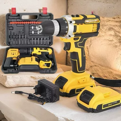 Parafusadeira Furadeira 48V 2 Baterias Com Maleta e Acessórios Completo vipcssa